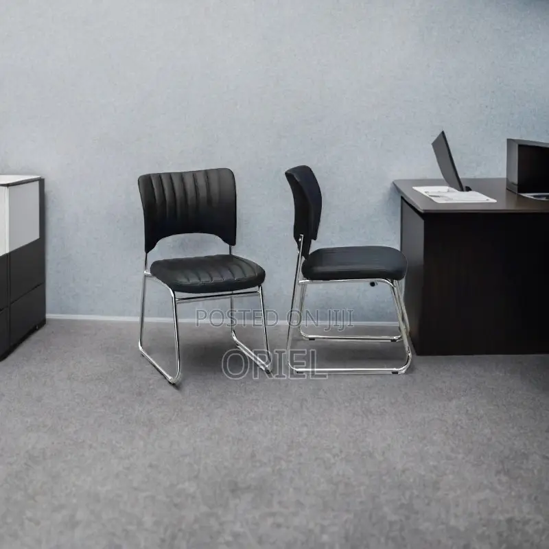 Office Chair : Black Pu Leather Office Chair
