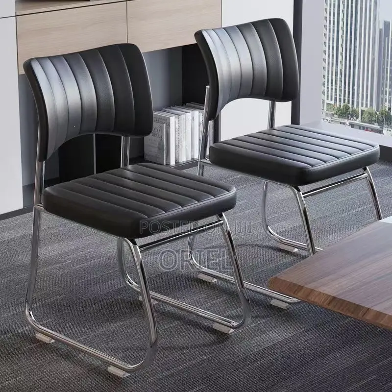 Office Chair : Black Pu Leather Office Chair