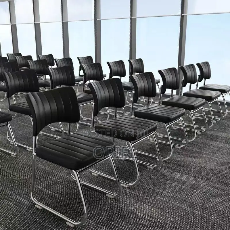 Office Chair : Black Pu Leather Office Chair