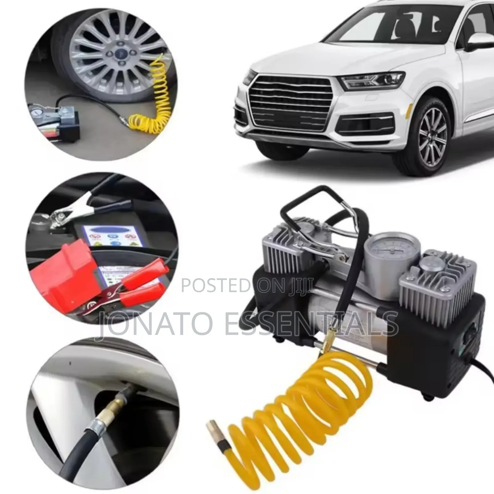 ​2 Cylinder Heavy Duty Car Air Compressor Tire Inflator Pump 12v