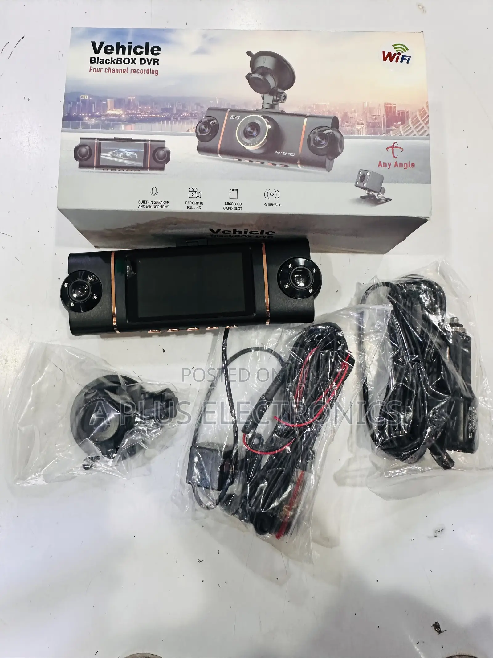 4 Lens Dash Camera With Wifi D65 – 360° Car Surveillance Recorder