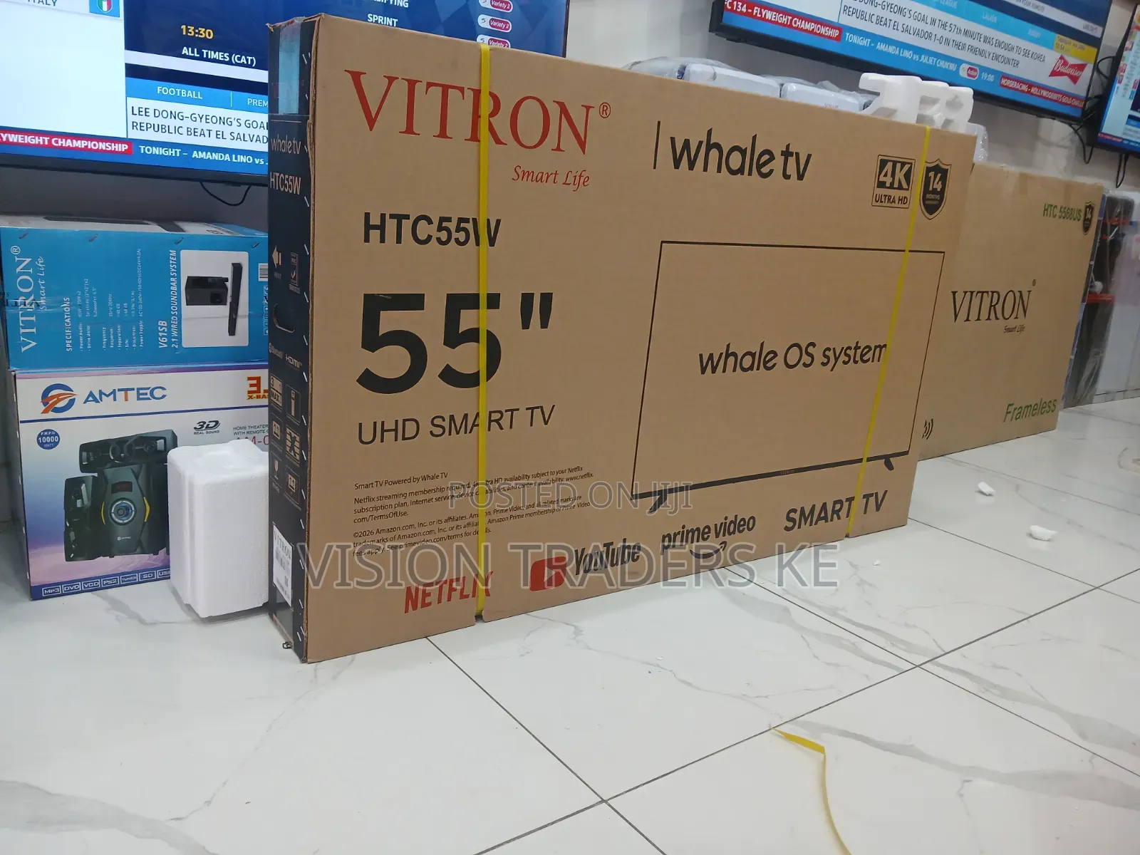 Vitron Htc55w 55inches Uhd Smart Whale Tv Frameless With Bluetooth