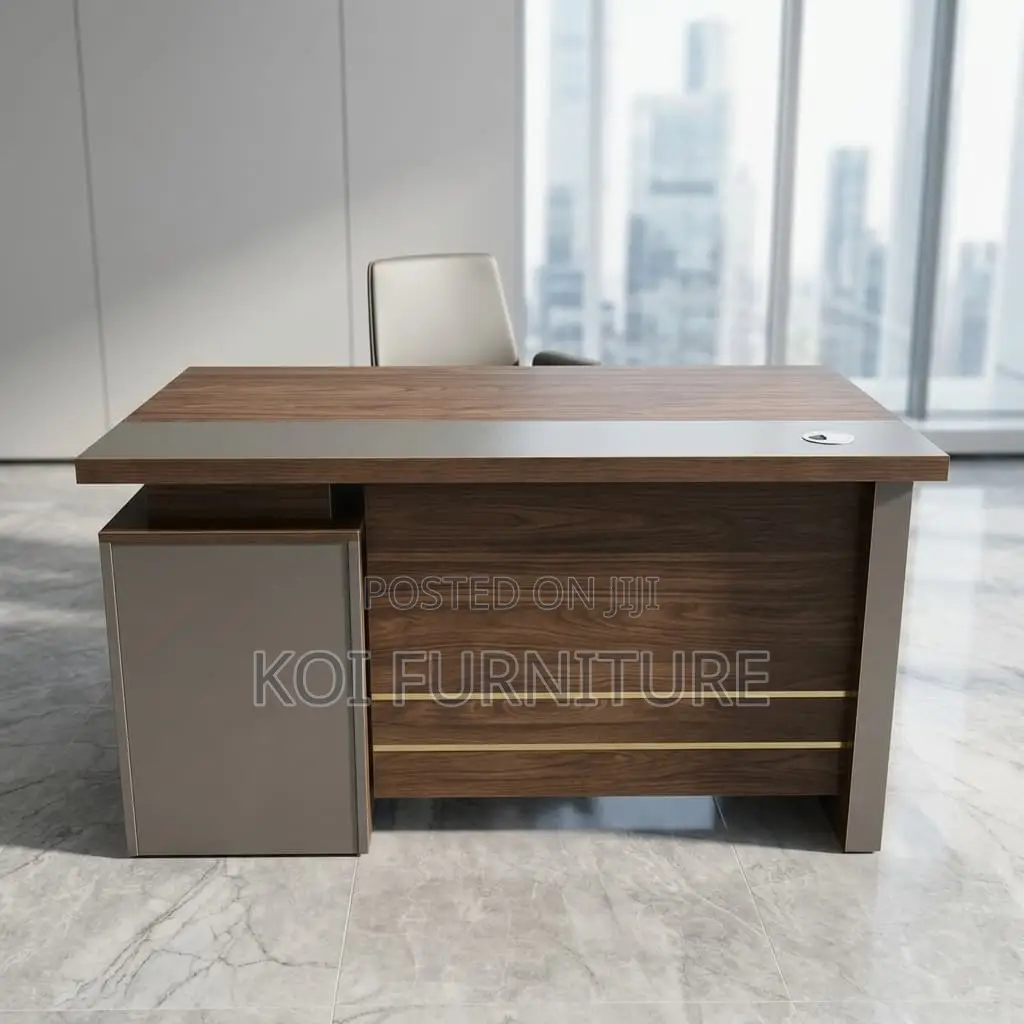 Office Desk : 1.2m Walnut Veneer Executive Desk