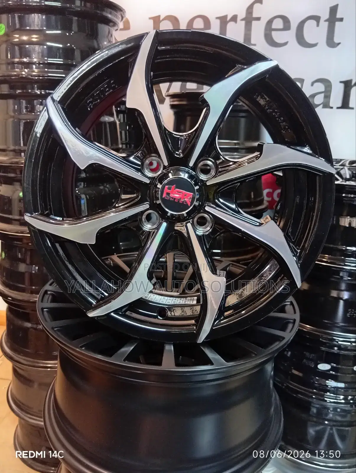 HSR 14-Inch Sport Alloy Wheels - Machined Face Car Rims
