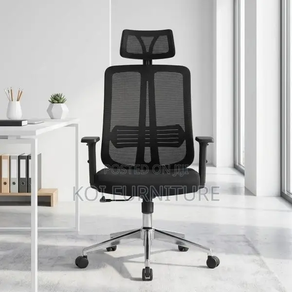 Office Chair : Black Ergonomic High-Back Mesh Office Chair
