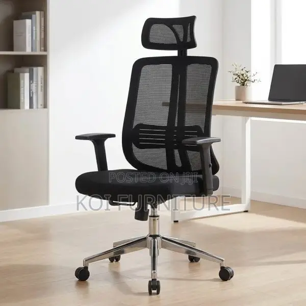 Office Chair : Black Ergonomic High-Back Mesh Office Chair