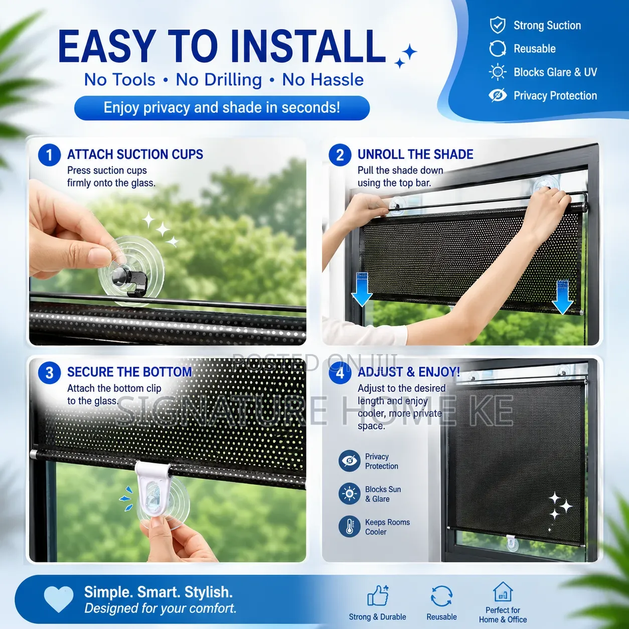 Retracting Black Out Window Blinds