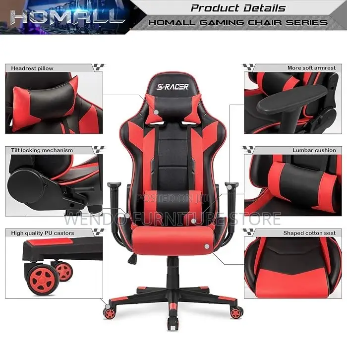 Office Chairs; Adjustable Fabric Recliner Gaming Office Chairs