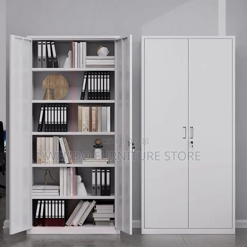 Office Cabinet; Modern Steel-Grey Adjustable Shelves Office Cabinets