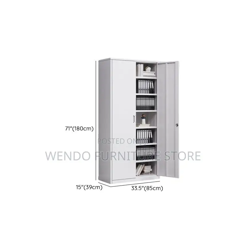 Office Cabinet; Modern Steel-Grey Adjustable Shelves Office Cabinets