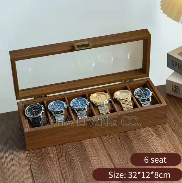6 Slot Pu Leather Watch Organizer Box | Brown