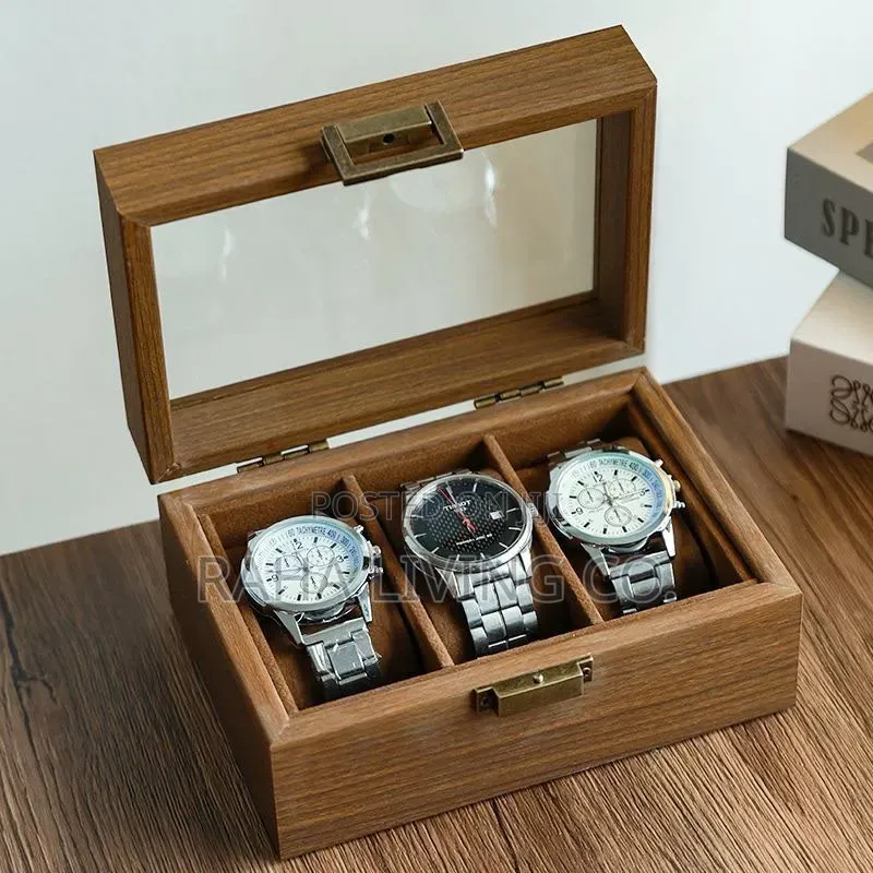 3 Slot Pu Leather Watch Organizer Box | Brown