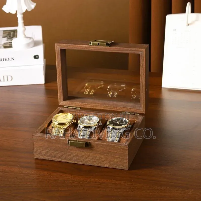 3 Slot Pu Leather Watch Organizer Box | Brown