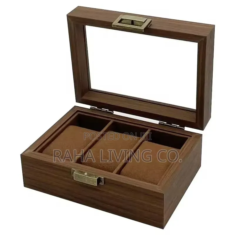 3 Slot Pu Leather Watch Organizer Box | Brown