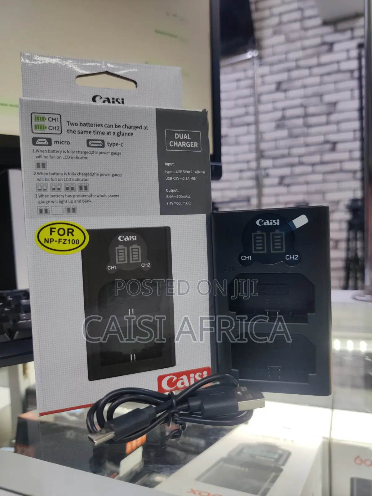 Caisi Dual USB Charger for Sony Np-Fz100 Battery