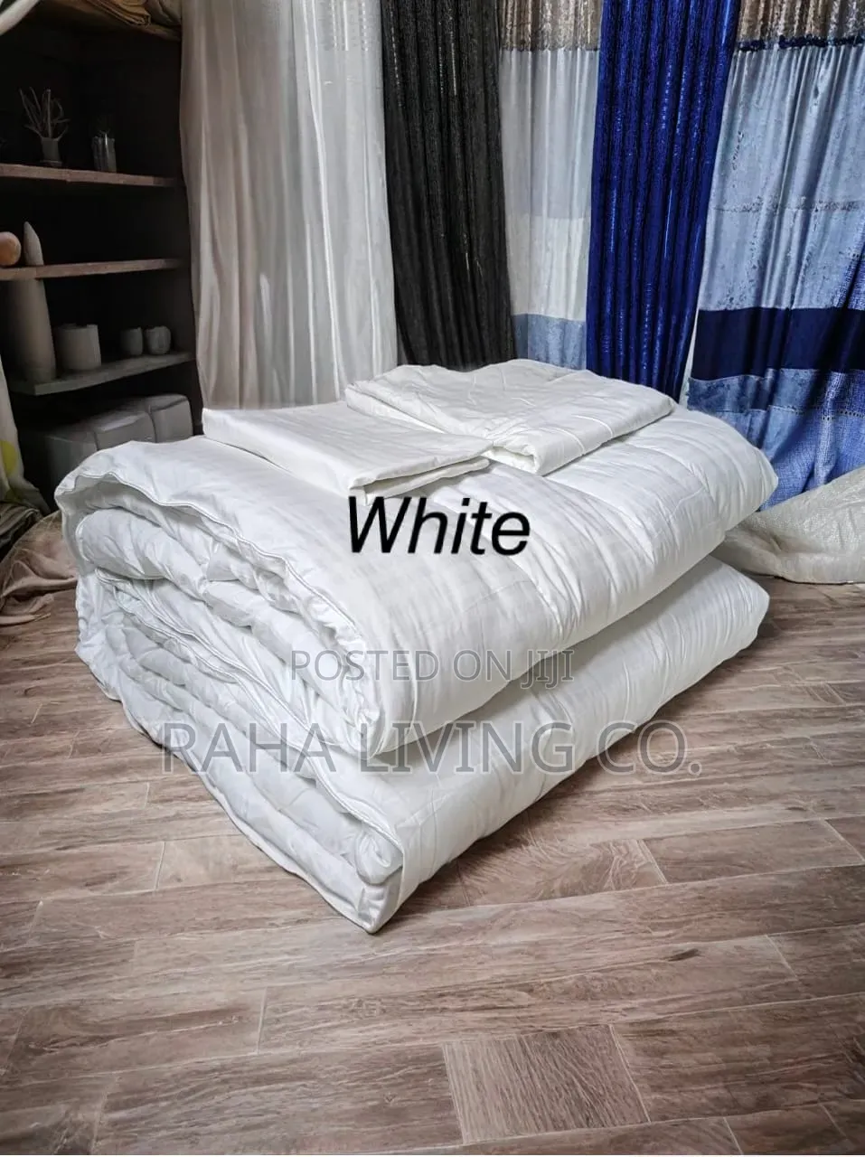 White Striped Binded Cotton Duvet Set | 4 PCS | Size 7x8