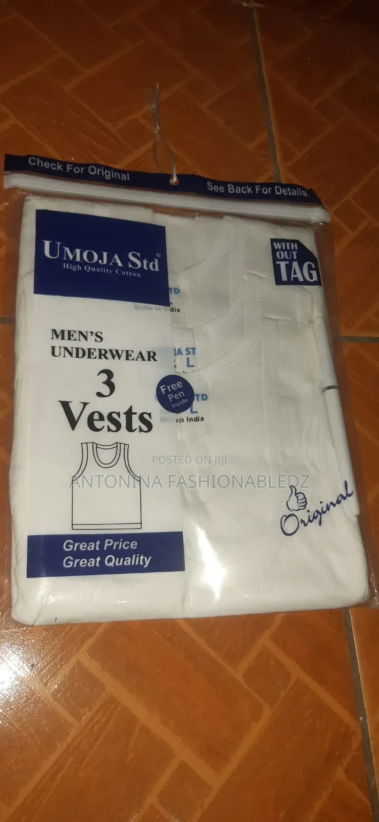 3pcs Vest Pure Cotton