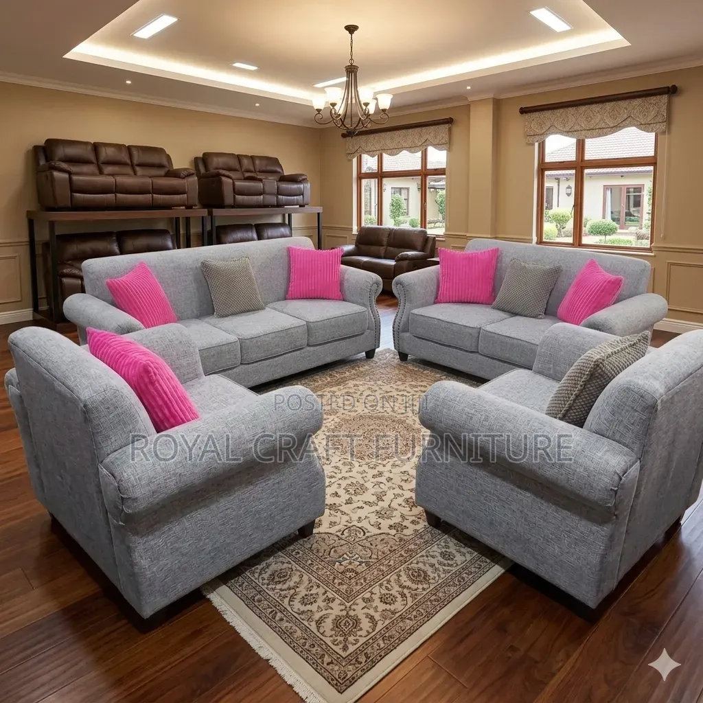 Premium 7-Seater Fabric Sofa Set