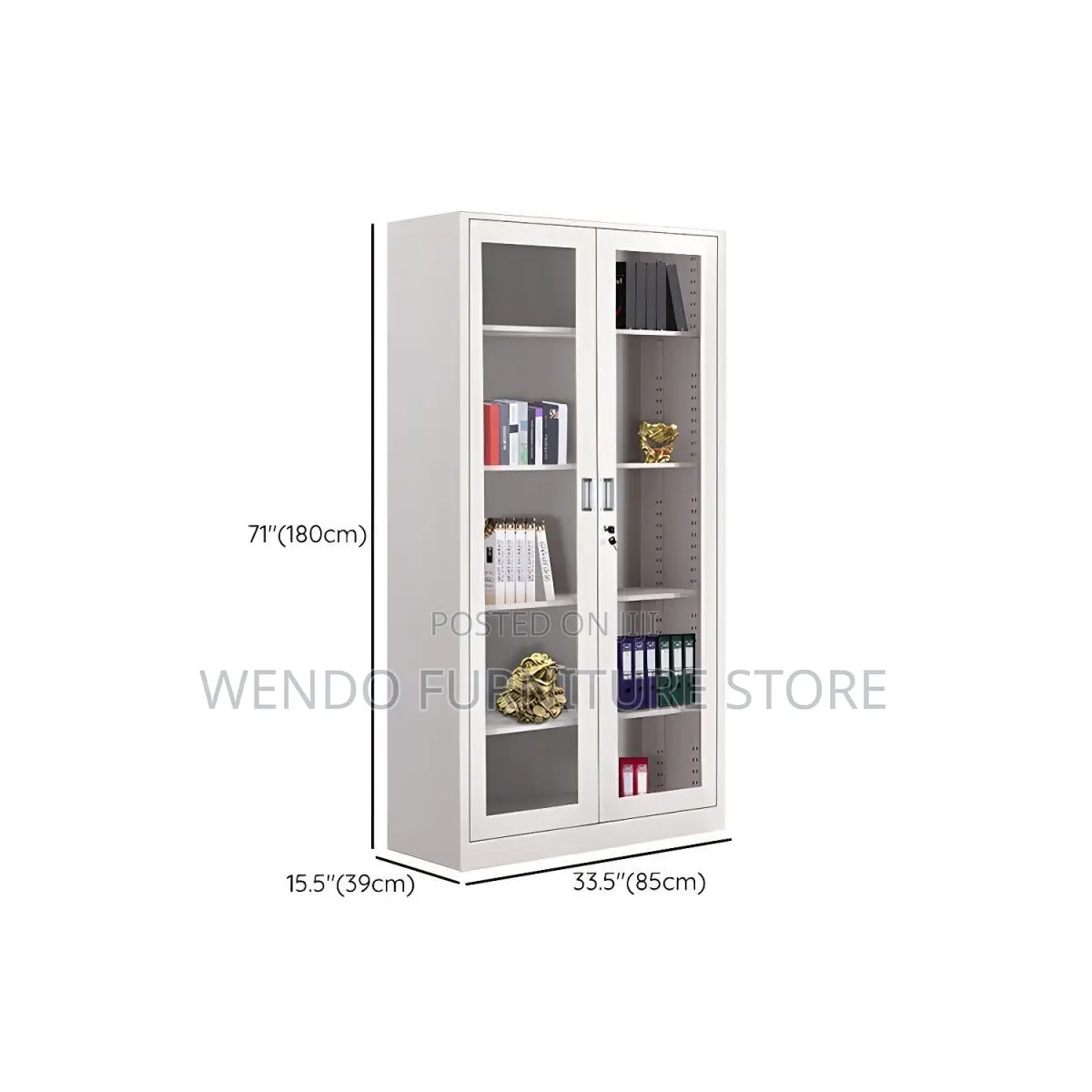 Office Cabinet; Two Doors Front Glass View Office Filing Cabinet