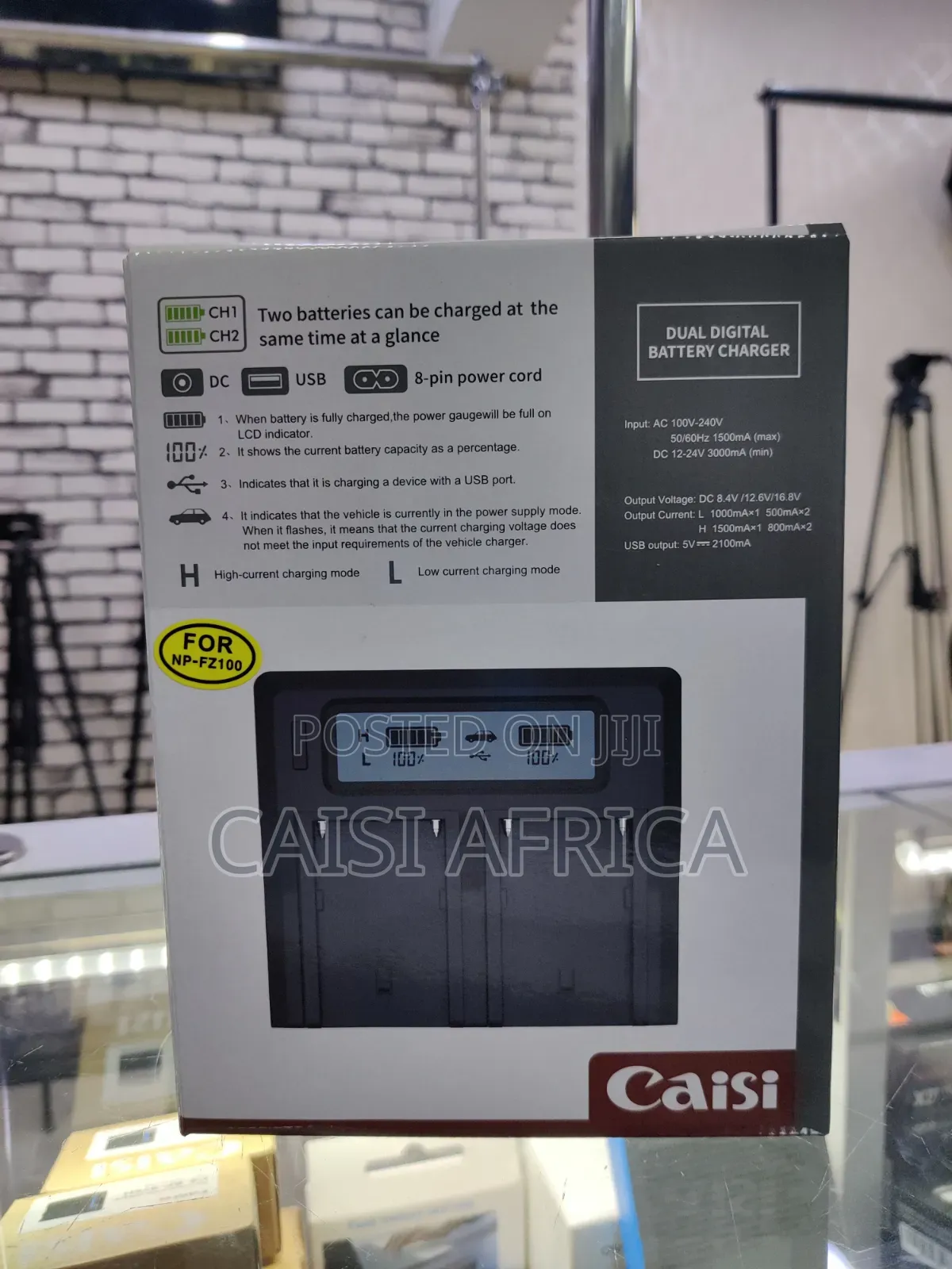 Caisi Cs-H100 LCD Dual Battery Charger for Sony Np-F Series