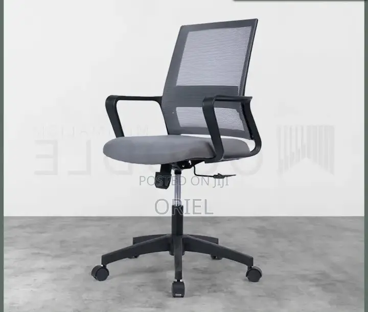 Office Chair : Ergonomic Mid-Back Office Swivel Gray Chair