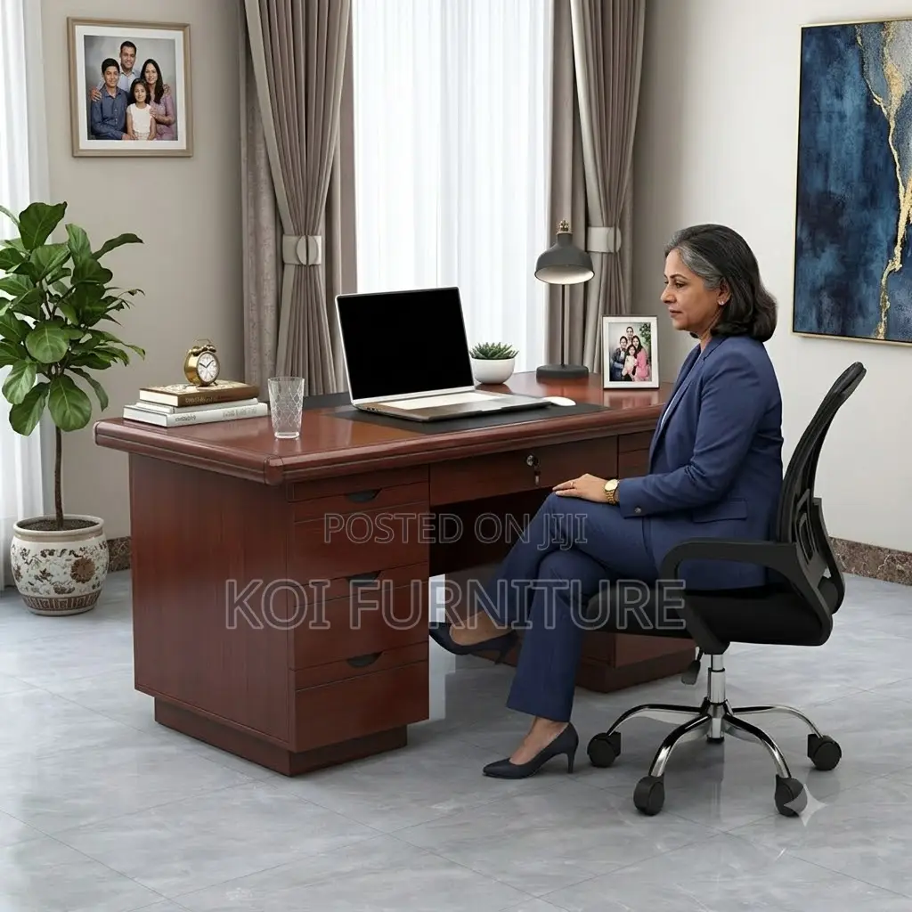 Office Desk; 1.2m Mahogany Executive Premium Wood Desk