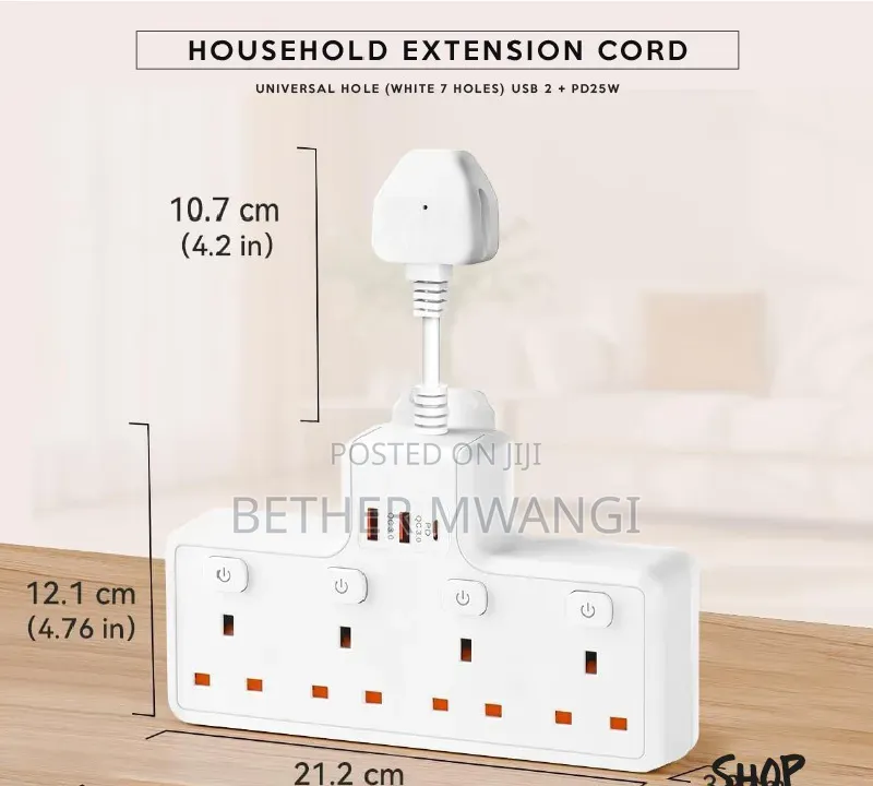 Multi Function Household Extension Socket With 20w Pd Usb C in Kenya