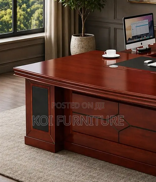 Office Desk; 1.8 Meters Mahogany Executive Premium Office Desk
