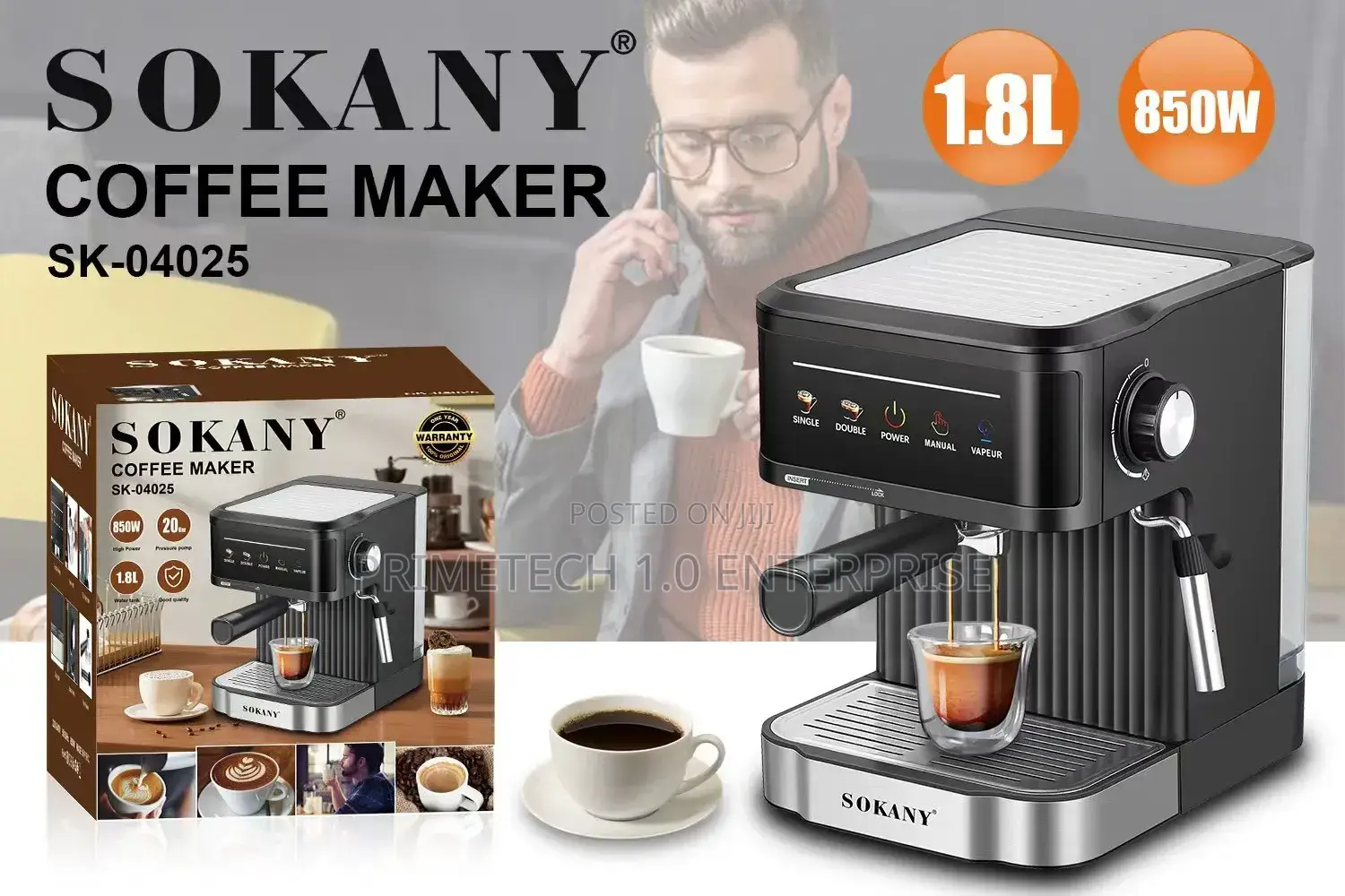 1.8ltrs Sokany Electric Coffee Maker