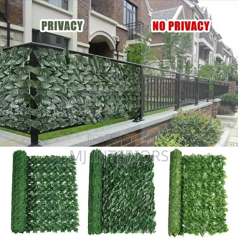 Uv Protected Dark Green Artificial Ivy Fence Roll Balcony Cover