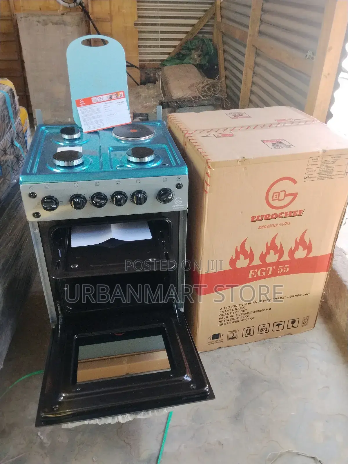 Eurochef 3+1 Free Standing Cooker With Electric Timer Oven