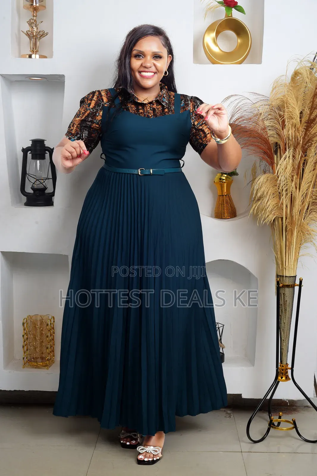 Elegant Long Pleated Dresses