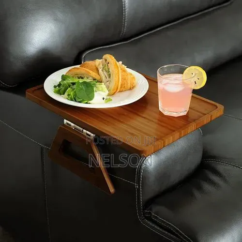 Foldable Wooden Sofa Armrest Tray Clip