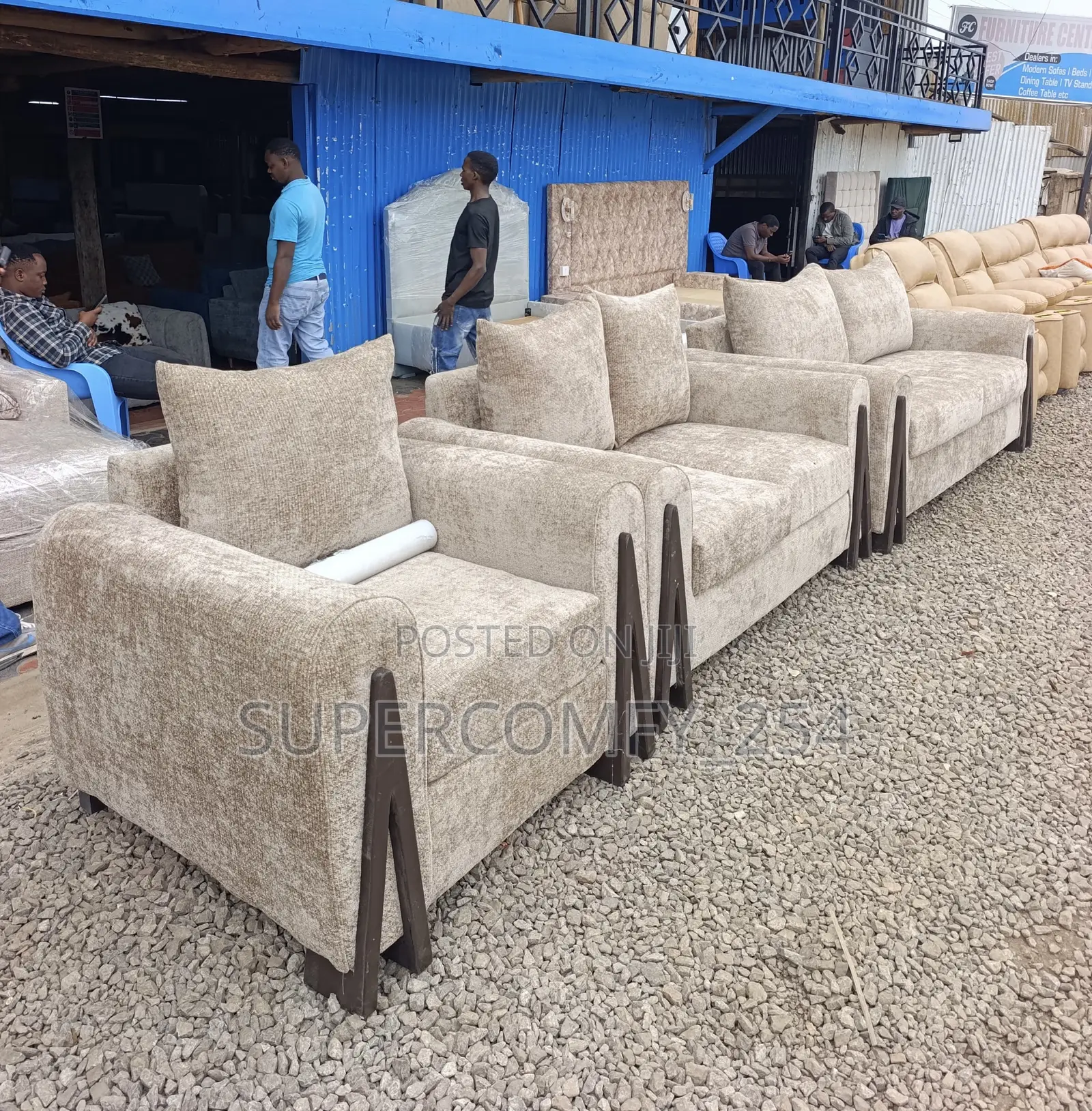 Wooden Detailed Modern Sofa