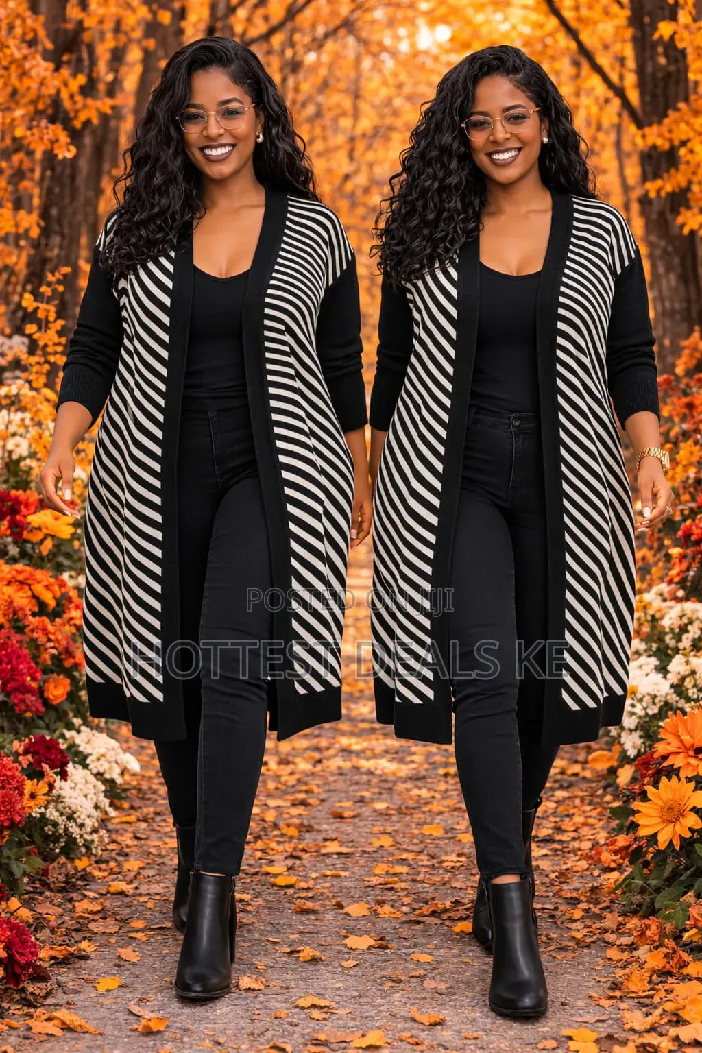 Coloured Striped Long Cardigans/Kimonos