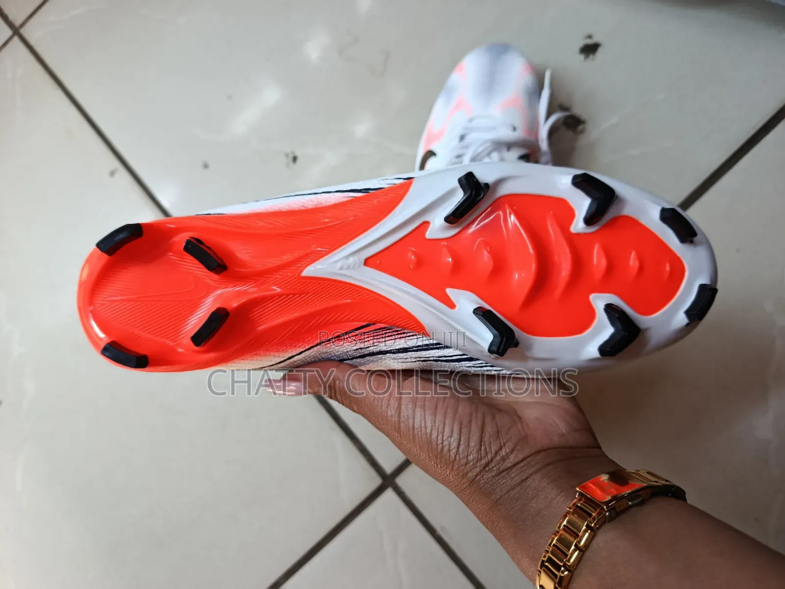 White and Orange Nike Air Zoom Unisex Football Boots Size 40 to 45
