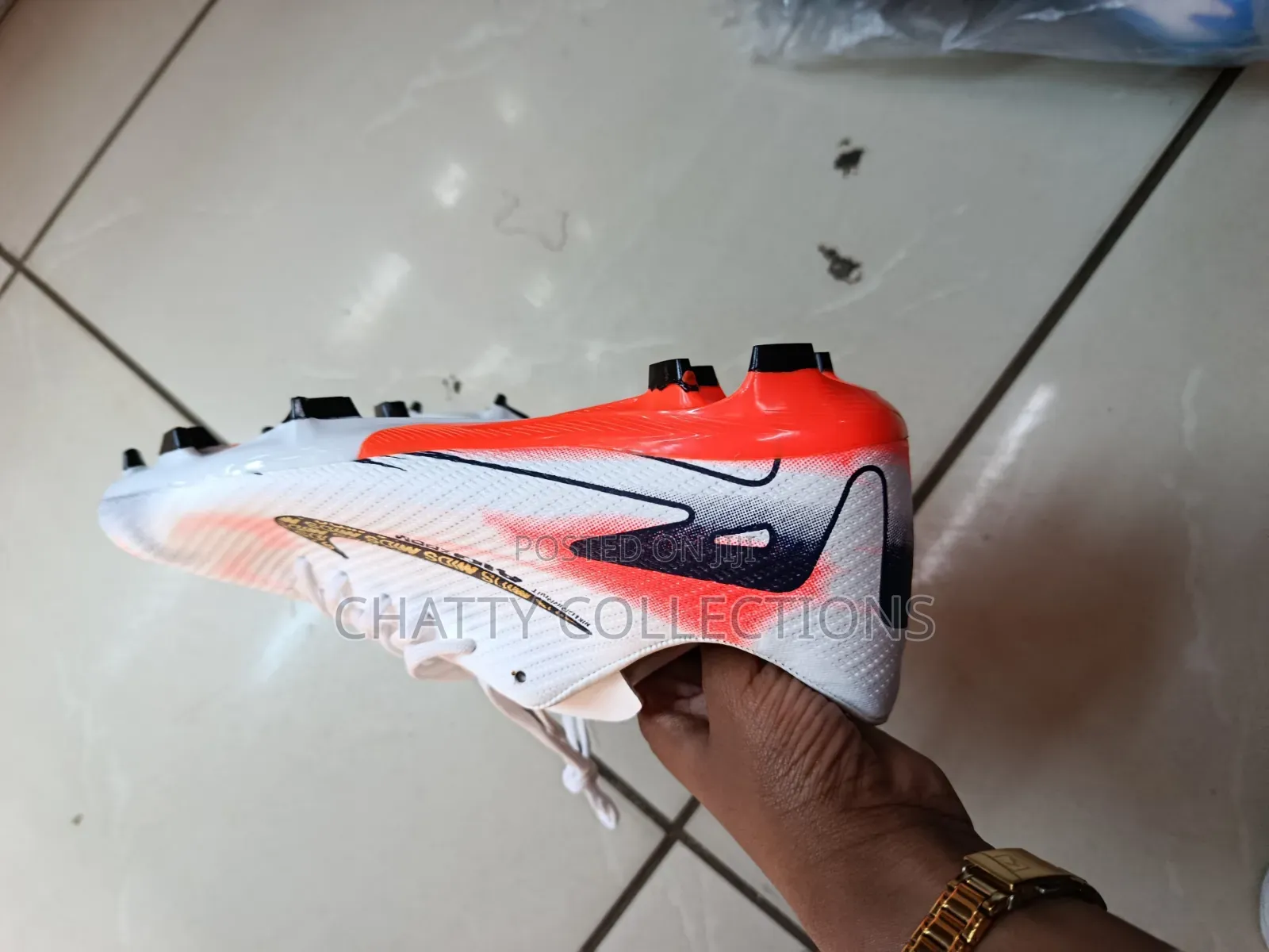 White and Orange Nike Air Zoom Unisex Football Boots Size 40 to 45