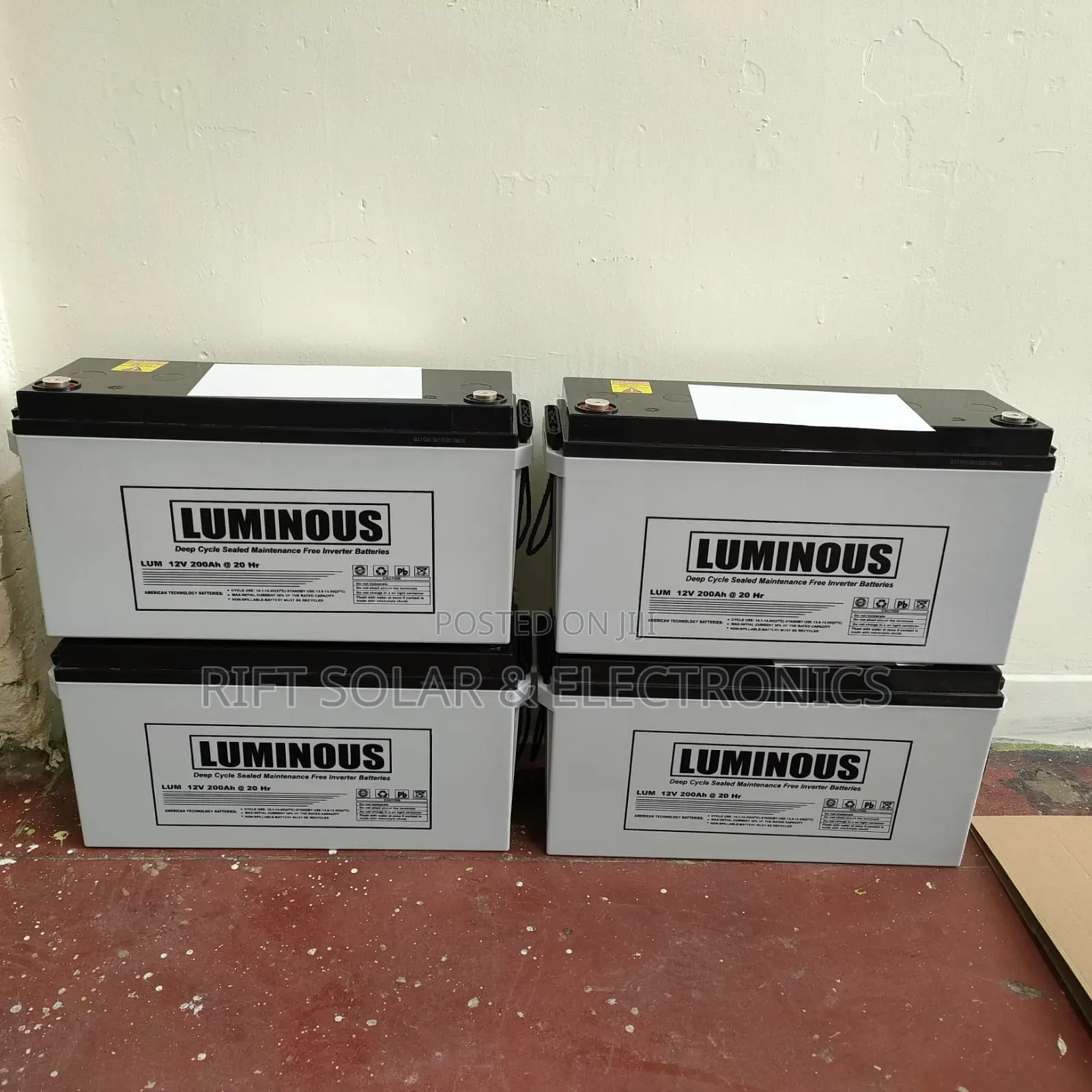 Luminous 200ah - 12v Heavy Duty Gel Solar Battery Suitable for Tv 43"