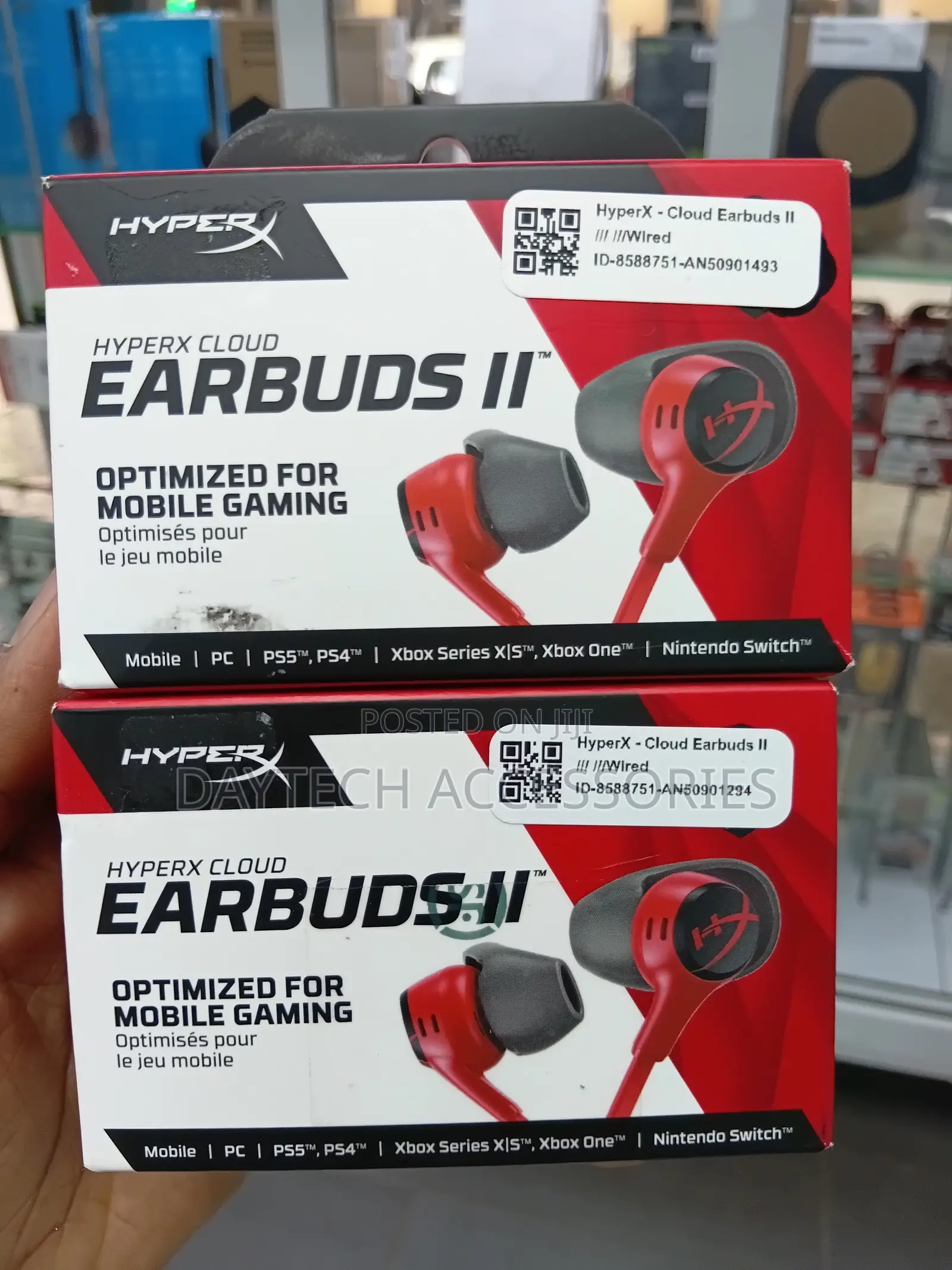 The Hyperx Cloud Earbuds Ii Wired Gaming Earbuds In Red.