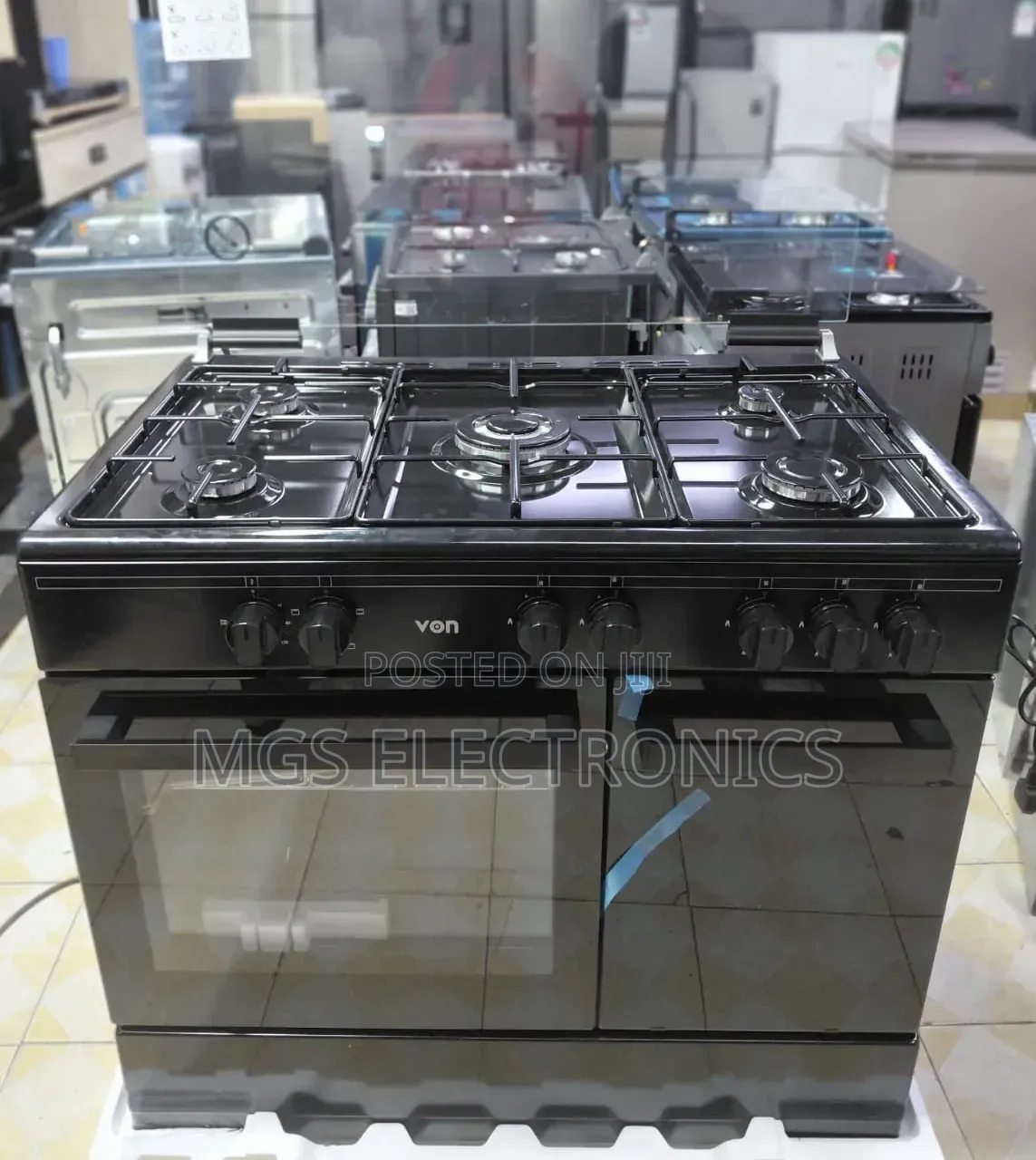 60*90 Von Vcf965031nsk Freestanding Cooker – 5 Gas Burners, Enamel Pan