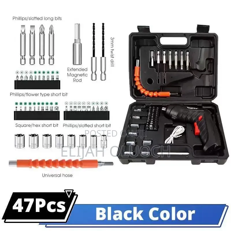 47pc Rechargeable Drill Screw Driver Tool Box Set Now Available