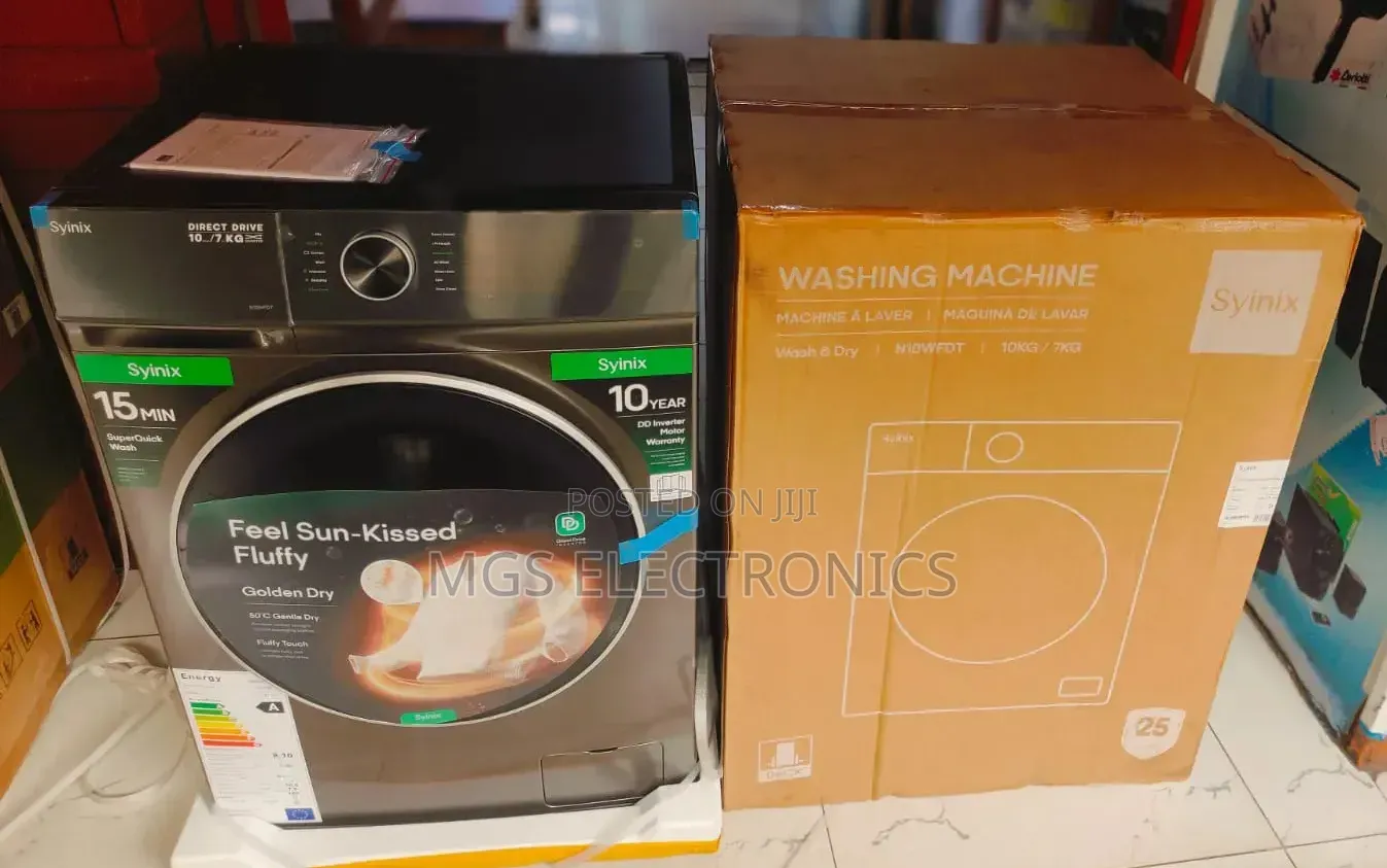 10/7kg Wash and Dry Syinix Washing Machine 
Inverter M