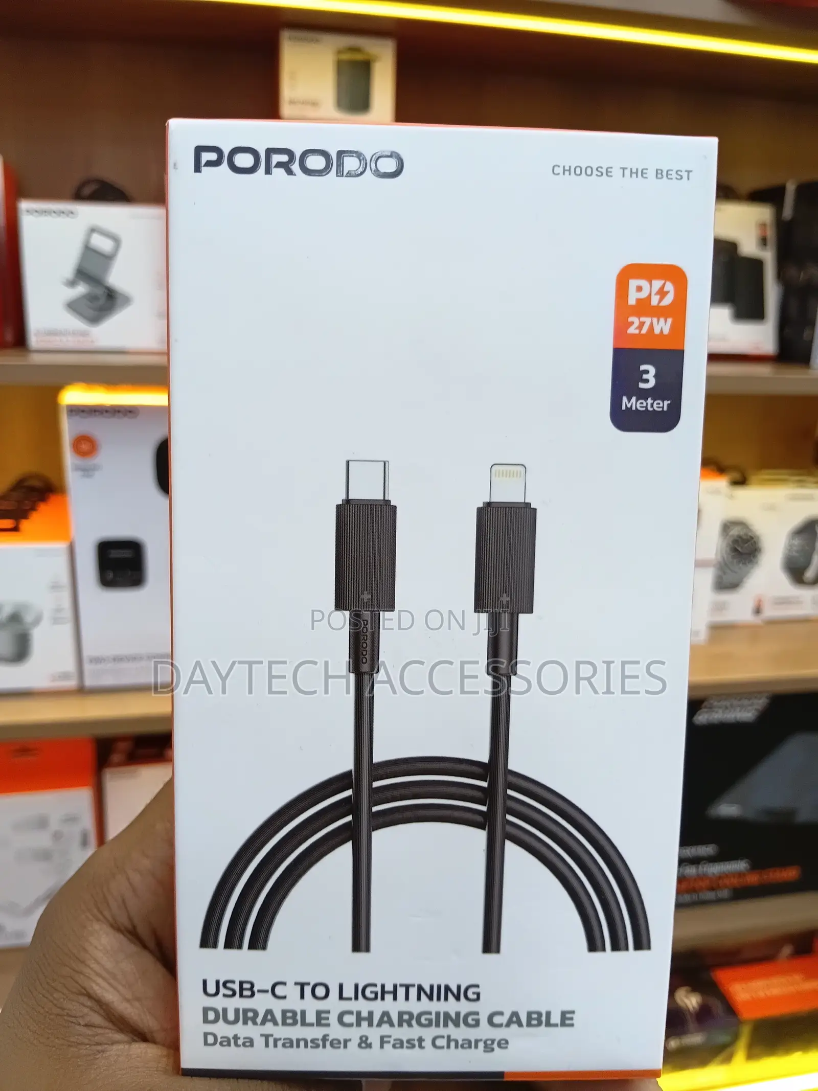 Porodo Usb-C to Lightning Durable Charging Cable 3m