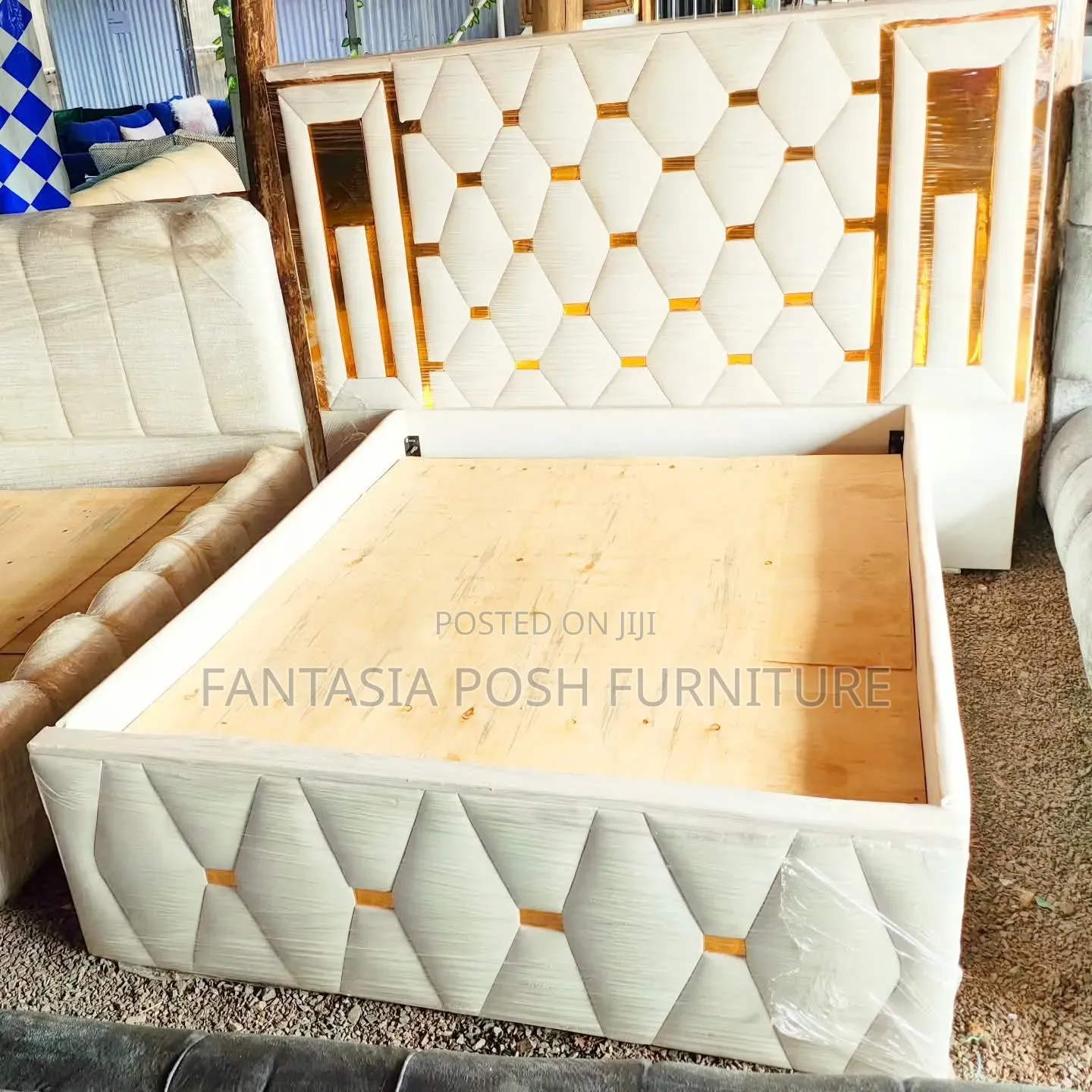White Wooden Bed 5 by 6