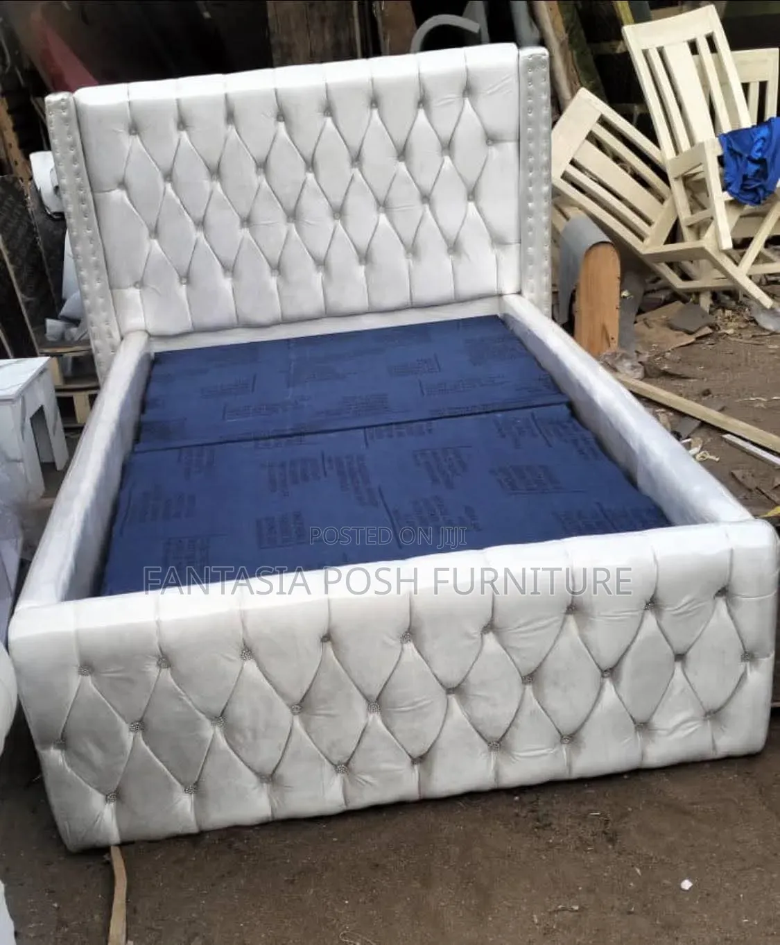 White Tufted Bed 4 by 6