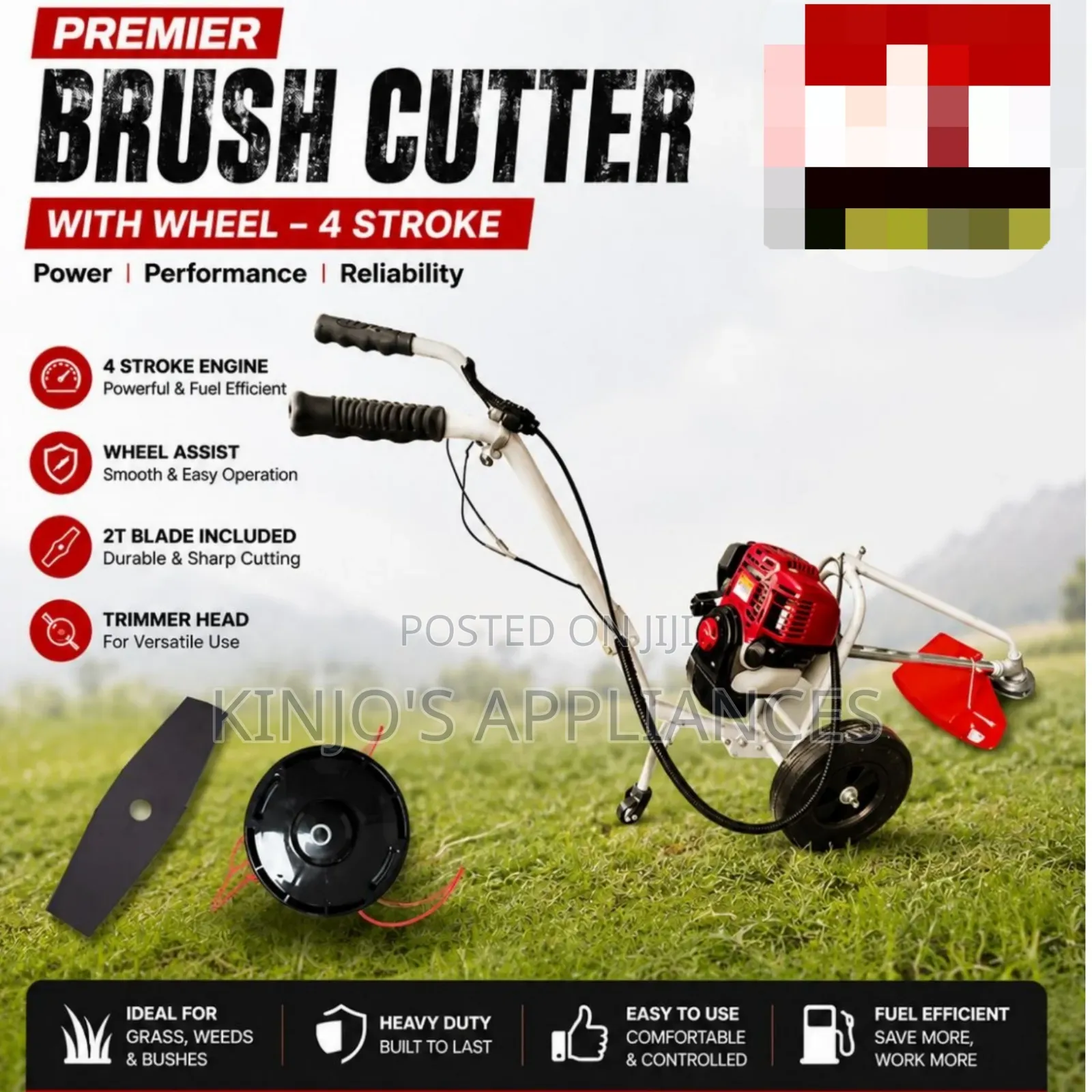 Premier Brush Cutter With Wheel 4 Stroke