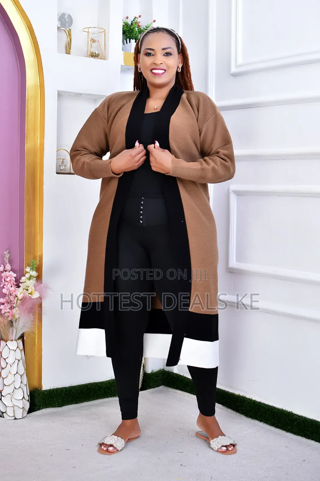 Free-Size Long Knit Kimono Sweater/Cardigan