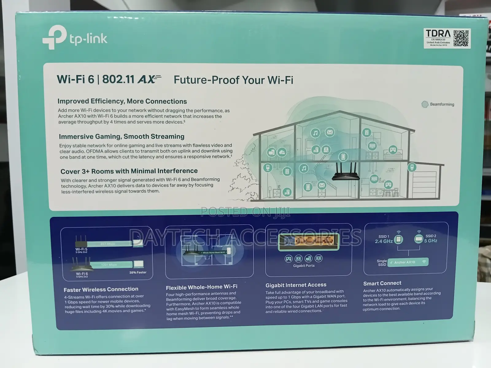 Tp-Link Smart Wifi 6 Router (Archer Ax10) – 4 Gigabit Lan Ports.