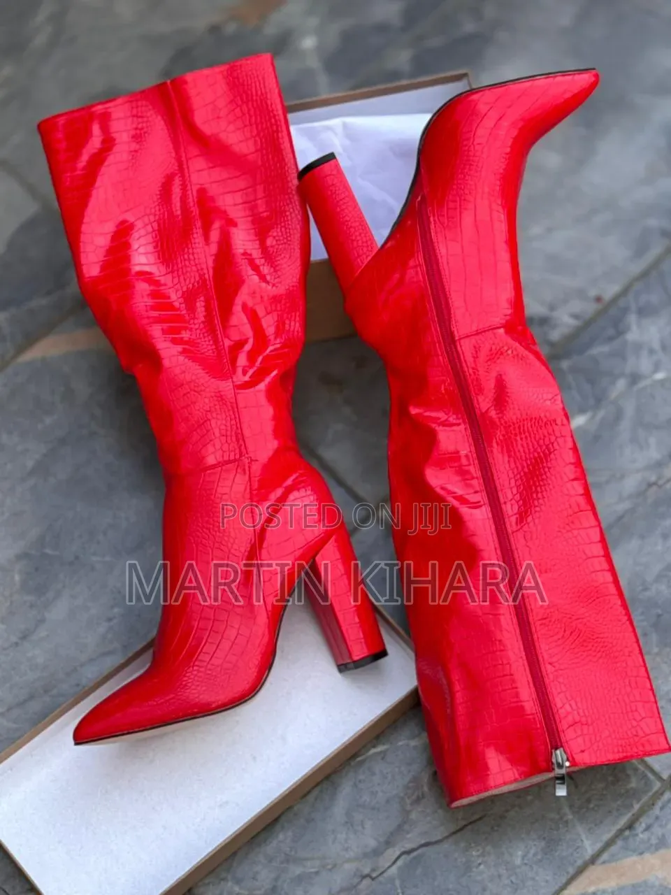 Ladies Knee Length Block Heel Boots (Size 37-42)