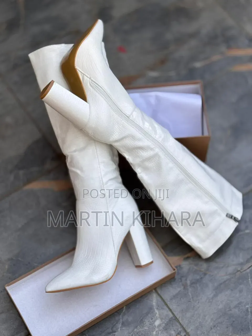 Ladies Knee Length Block Heel Boots (Size 37-42)